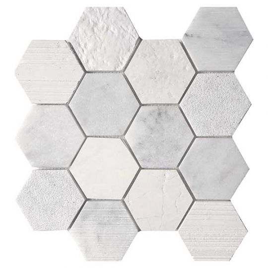 Tesoro Metropolitan Contempo - Nova Multi Finish 3" Hex Blend Mosaic