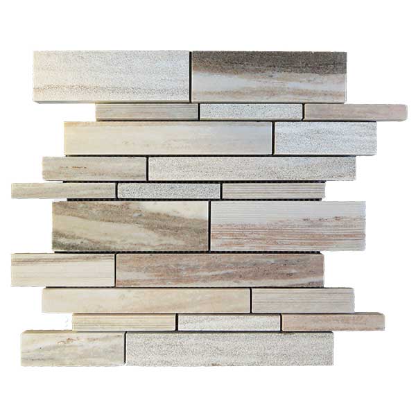 Tesoro Metropolitan Contempo - Wooden Gray Multi Finish Random Linear Mosaic