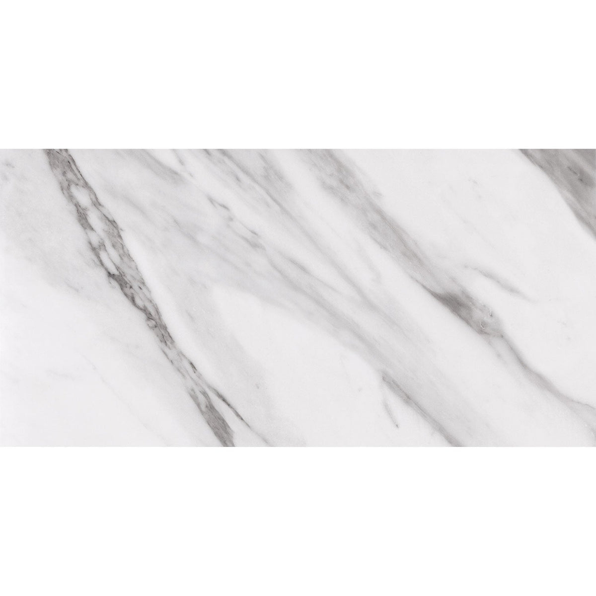 Tesoro - Nova - 12 in. x 24 in. Porcelain Tile - Bianco Carrara Polished