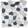 See Tesoro Decorative Collection - Ocean Stone Mosaics - Black/White/Tan Sliced