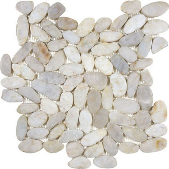 Tesoro Decorative Collection - Ocean Stone Mosaics - Ivory Sliced
