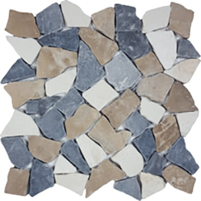 Tesoro Decorative Collection - Ocean Stone Mosaics - Tan/White/Gray Tumbled