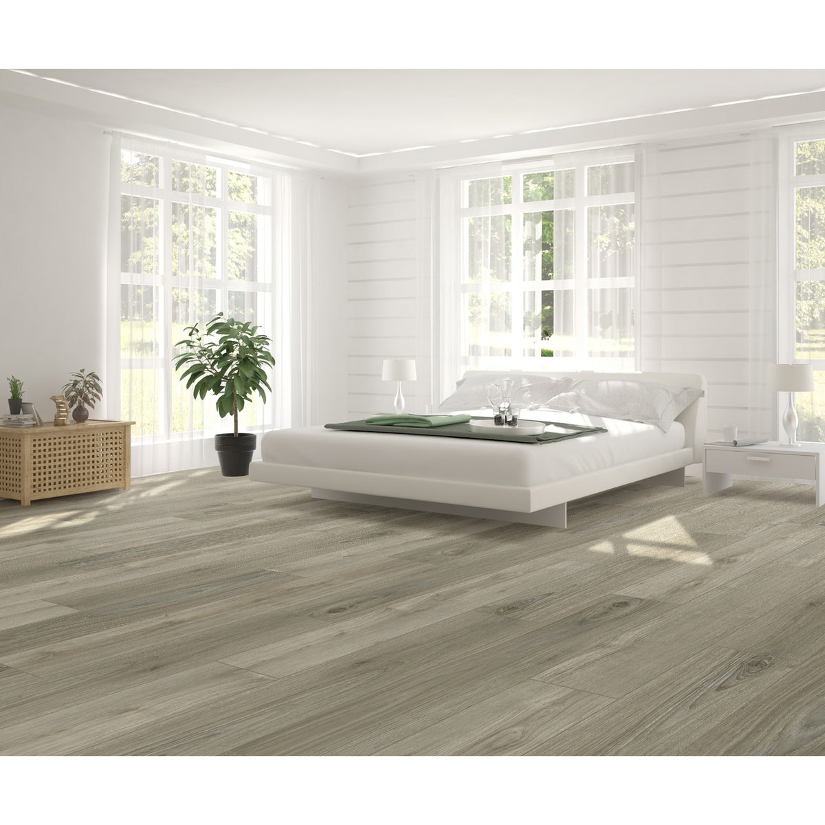 Tesoro - SierraLux Luxury Engineered Planks - Silver Ash Room Scene