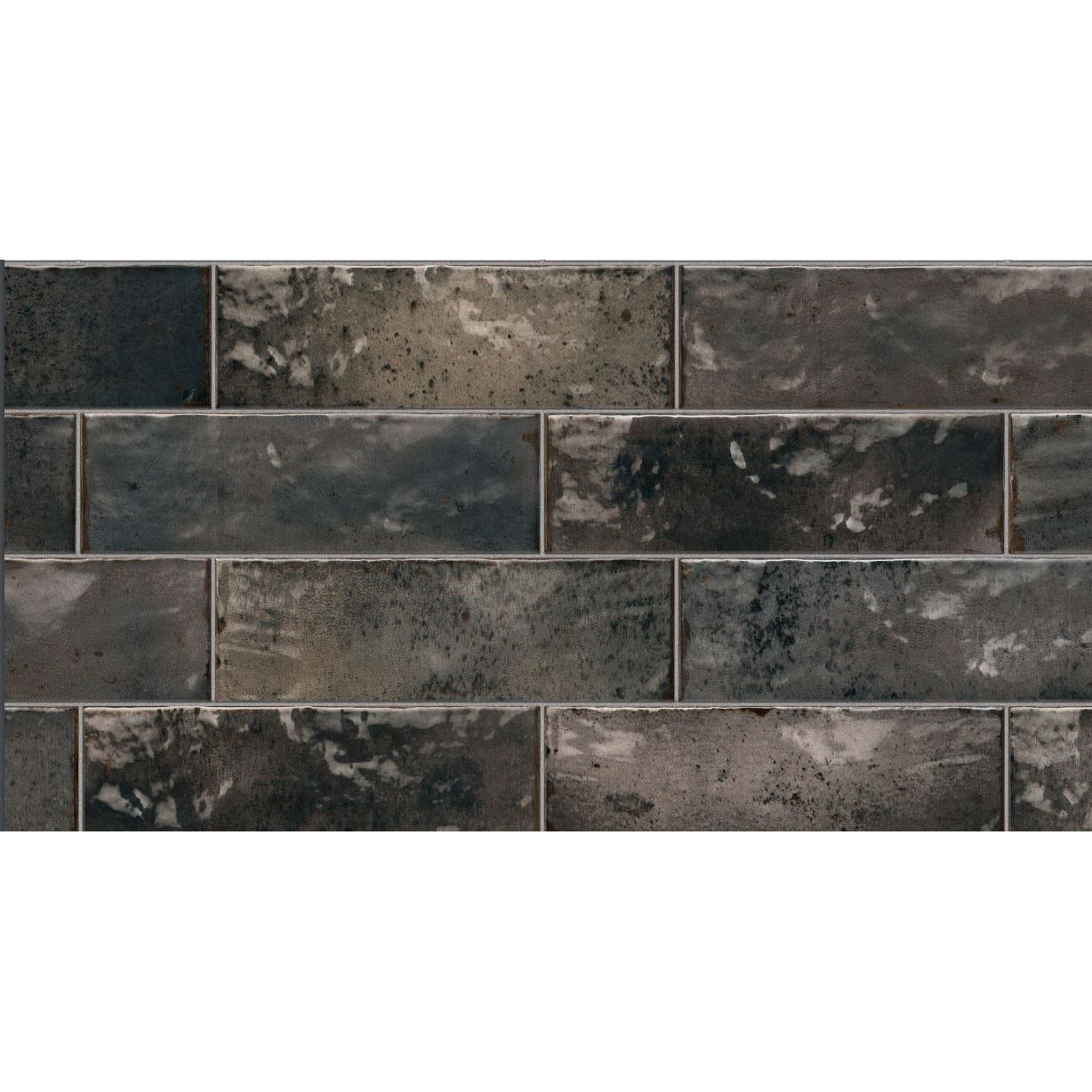 Topcu - Amazonia - 2.5 in. x 8 in. Ceramic Wall Tile - Carbon