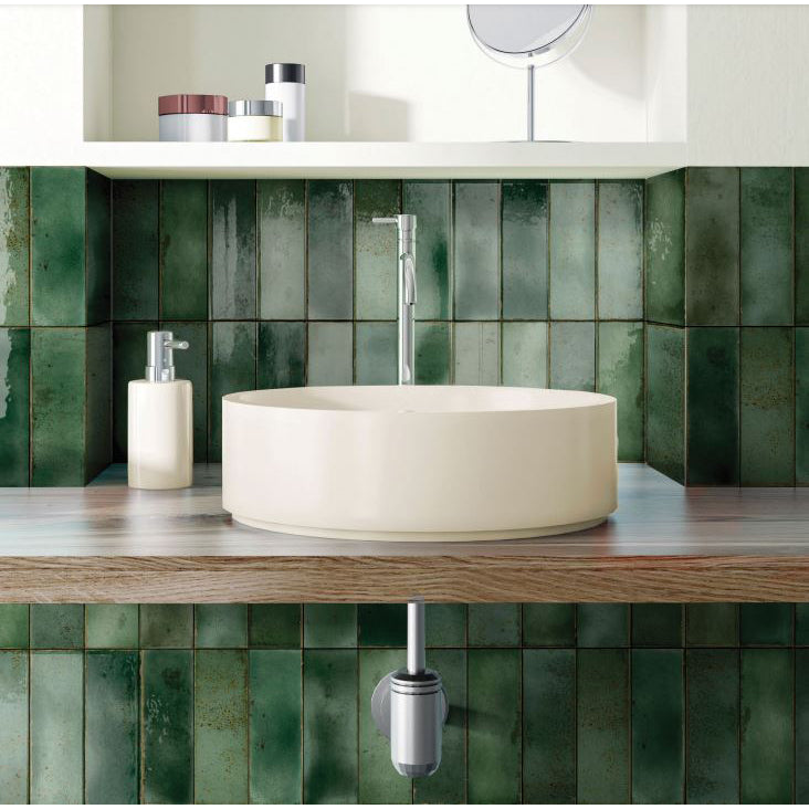 Topcu - Amazonia - 2.5 in. x 8 in. Ceramic Wall Tile - Jade Installed