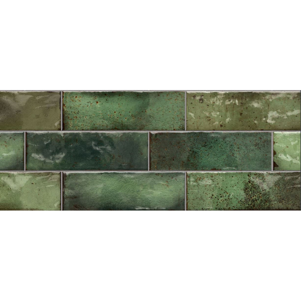 Topcu - Amazonia - 2.5 in. x 8 in. Ceramic Wall Tile - Jade