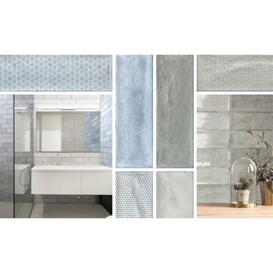 Topcu - Arles Decorative Wall Tile 4 in. x 12 in. - Silver Decor Mix