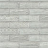 See Topcu - Arles Decorative Wall Tile 4 in. x 12 in. - Silver Decor Mix