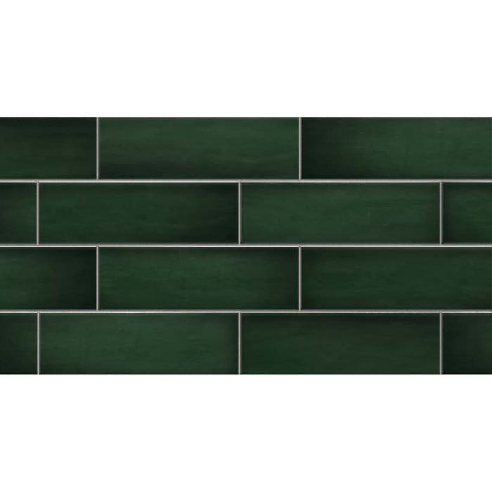 Topcu - Borriana - 3 in. x 12 in. Ceramic Wall Tile - Green Variation