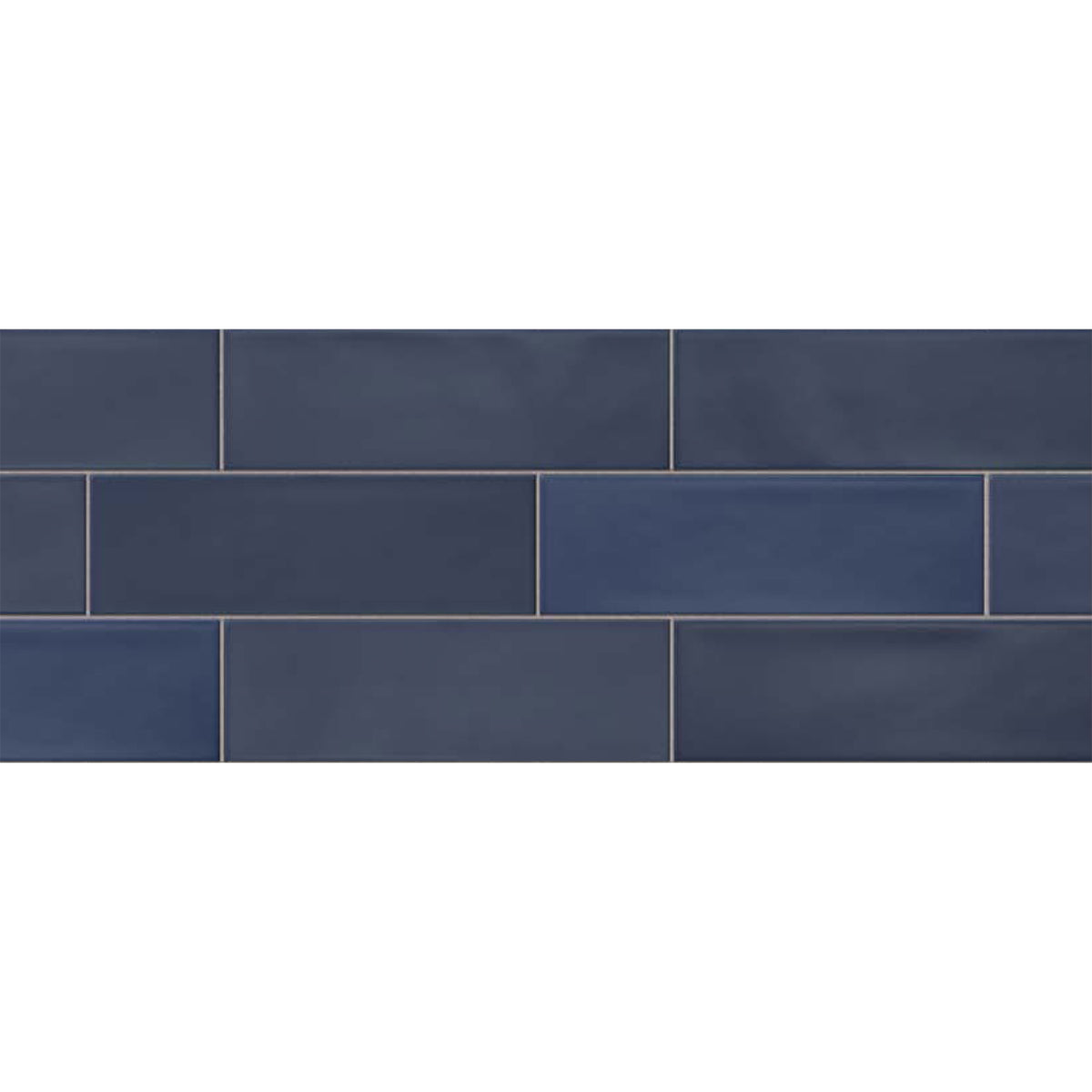 Topcu - Chalky - 2.5 in. x 8 in. Ceramic Wall Tile - Deep Blue Installed