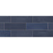 Topcu - Chalky - 2.5 in. x 8 in. Ceramic Wall Tile - Deep Blue Installed