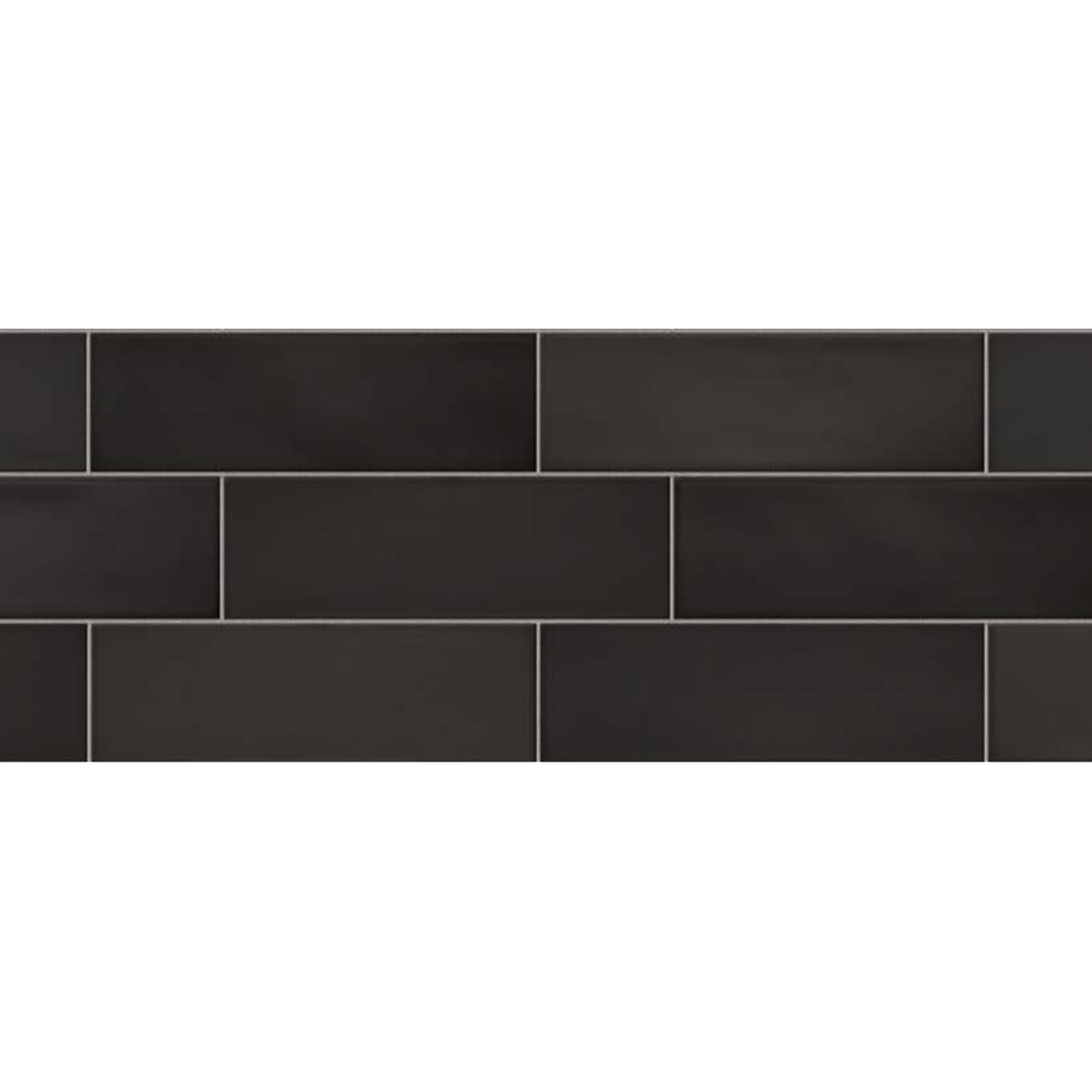 Topcu - Chalky - 2.5 in. x 8 in. Ceramic Wall Tile - Graphite Installed
