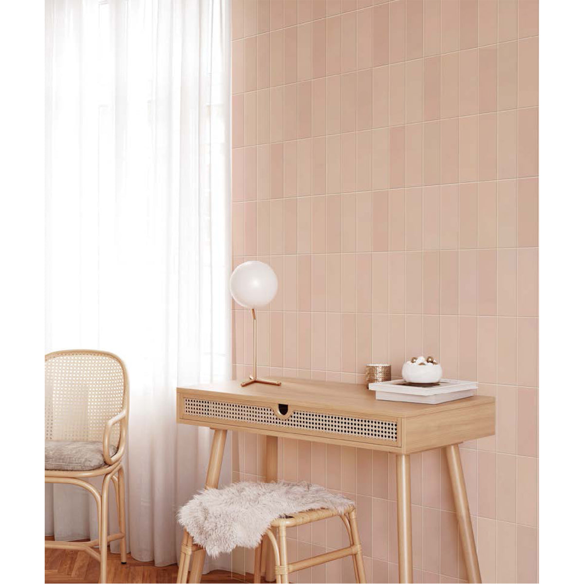Topcu - Chalky - 2.5 in. x 8 in. Ceramic Wall Tile - Nude Room Scene