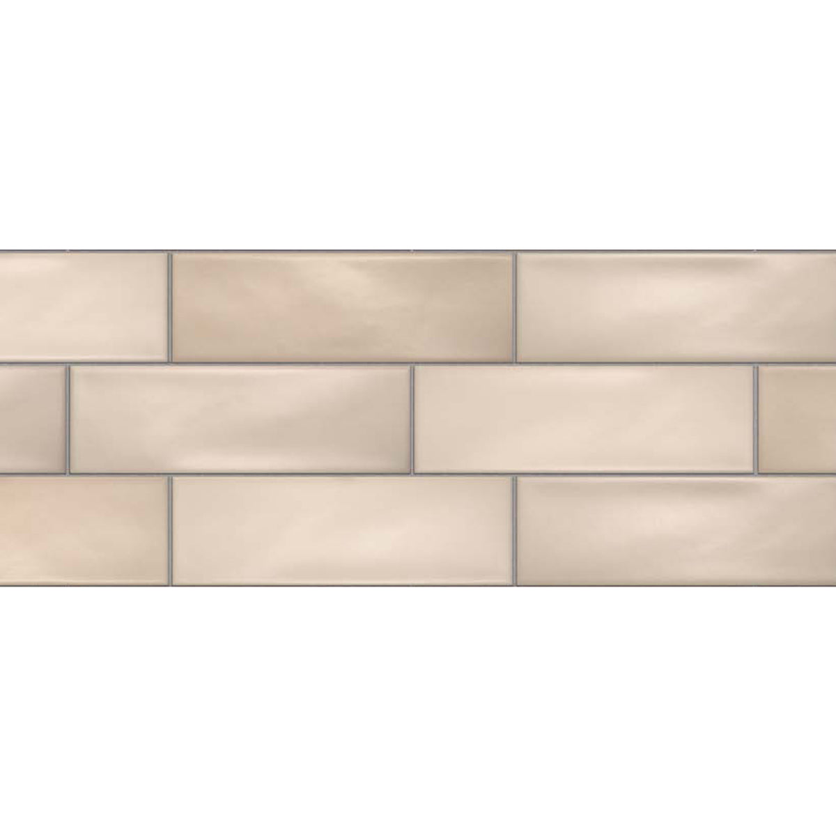 Topcu - Chalky - 2.5 in. x 8 in. Ceramic Wall Tile - Sand Installed