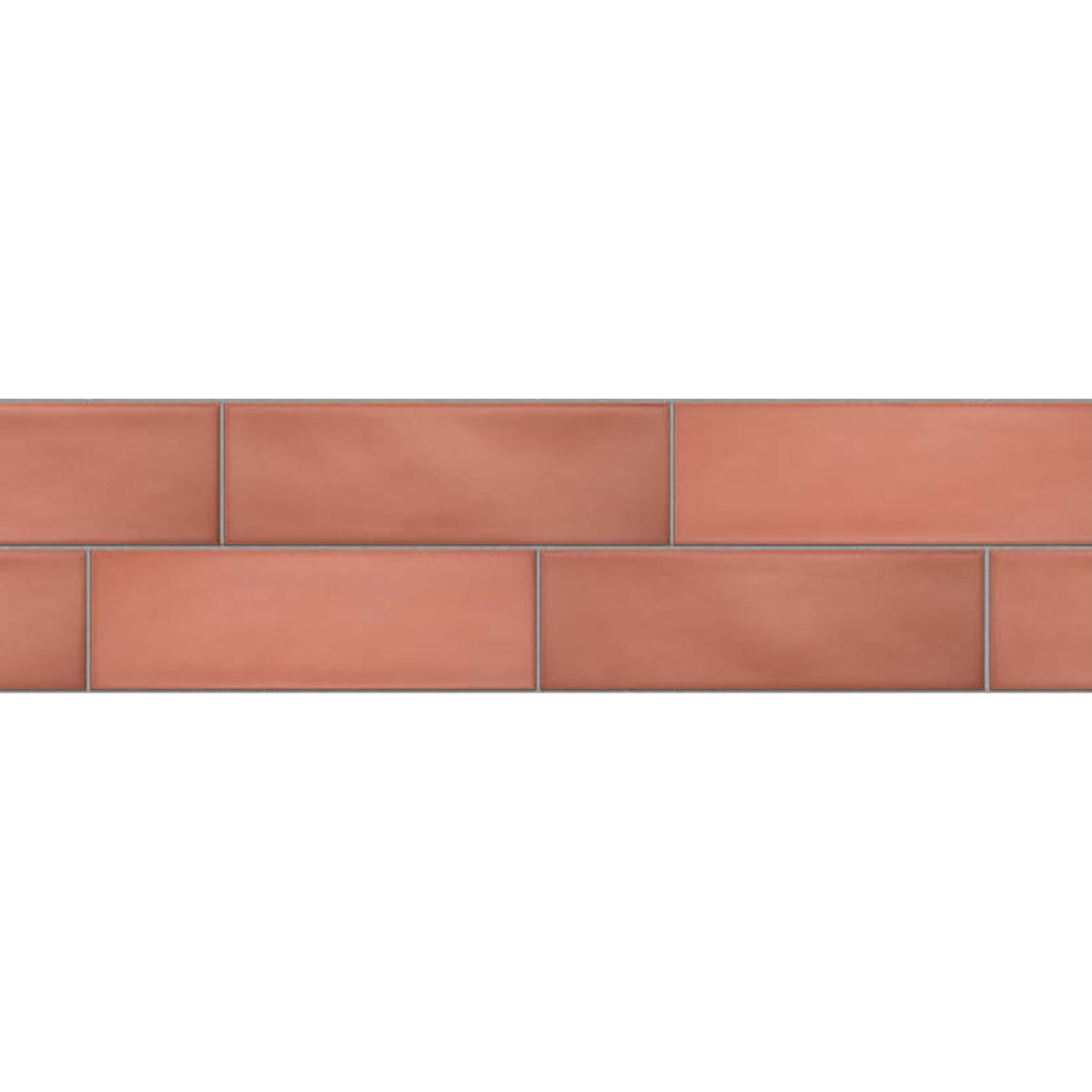 Topcu - Chalky - 2.5 in. x 8 in. Ceramic Wall Tile - Terracota Installed