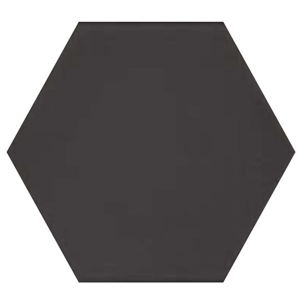 Topcu - Flamingo 6 in. Porcelain Hexagon Tile - Black