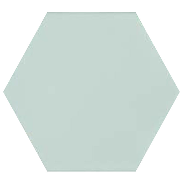 Topcu - Flamingo 6 in. Porcelain Hexagon Tile - Light Blue