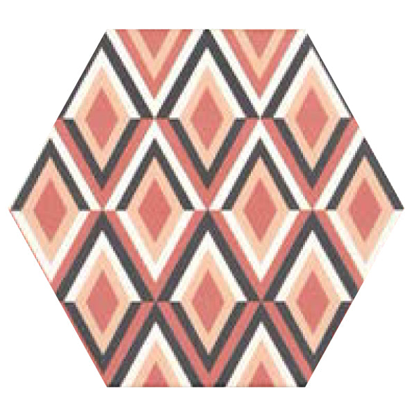 Topcu - Flamingo 6 in. Porcelain Hexagon Tile - Metropolitan