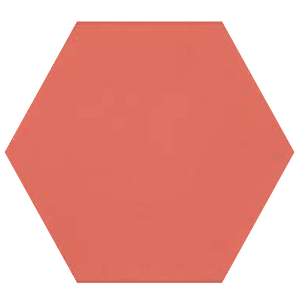 Topcu - Flamingo 6 in. Porcelain Hexagon Tile - Red