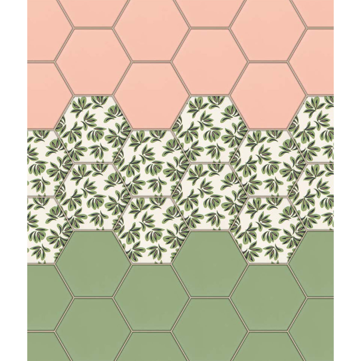 Topcu - Flamingo 6 in. Porcelain Hexagon Tile - Light Green