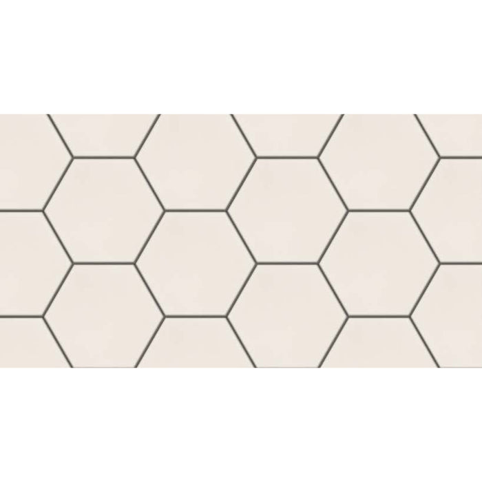 Topcu - Flamingo 6 in. Porcelain Hexagon Tile - White