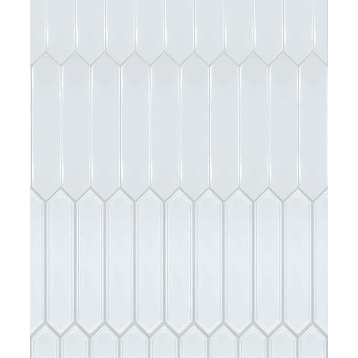 Topcu - Naima - 2.5 in. x 12 in. Ceramic Wall Tile - Alhambra All White