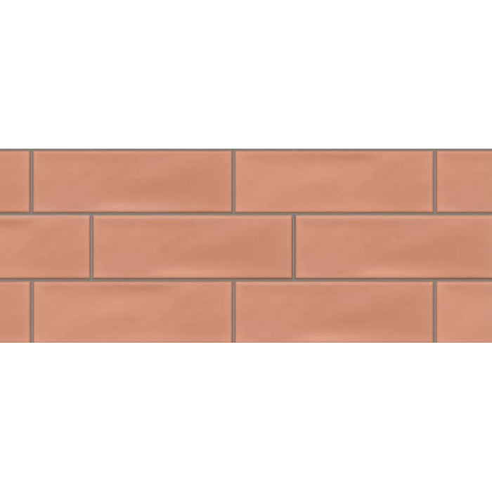 Topcu - Saibashi - 2.5 in. x 8 in. Ceramic Wall Tile - Coral