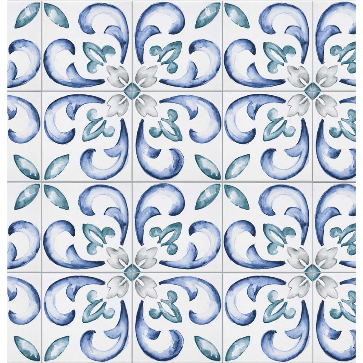 Topcu - Saint Germain 6 in. x 6 in. Glazed Porcelain Tile  - Flore Gele Installed