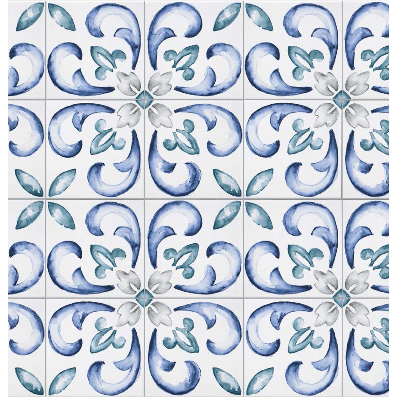 Topcu - Saint Germain 6 in. x 6 in. Glazed Porcelain Tile  - Flore Gele