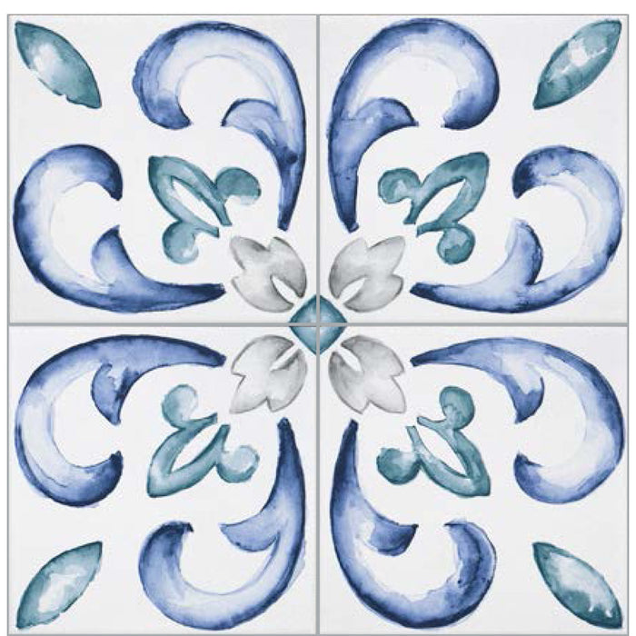 Topcu - Saint Germain 6 in. x 6 in. Glazed Porcelain Tile  - Flore Gele