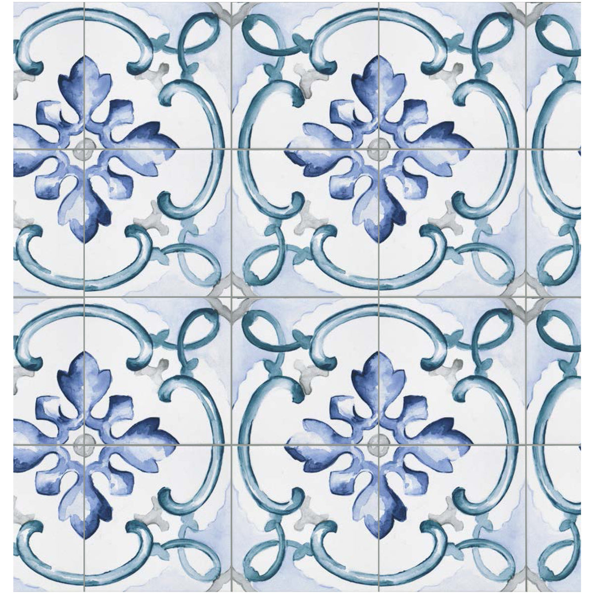 Topcu - Saint Germain 6 in. x 6 in. Glazed Porcelain Tile  - Jules Gele Installed
