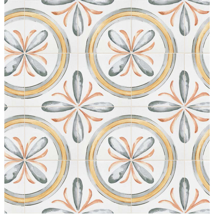 Topcu - Saint Germain 6 in. x 6 in. Glazed Porcelain Tile  - Rivette Chaud