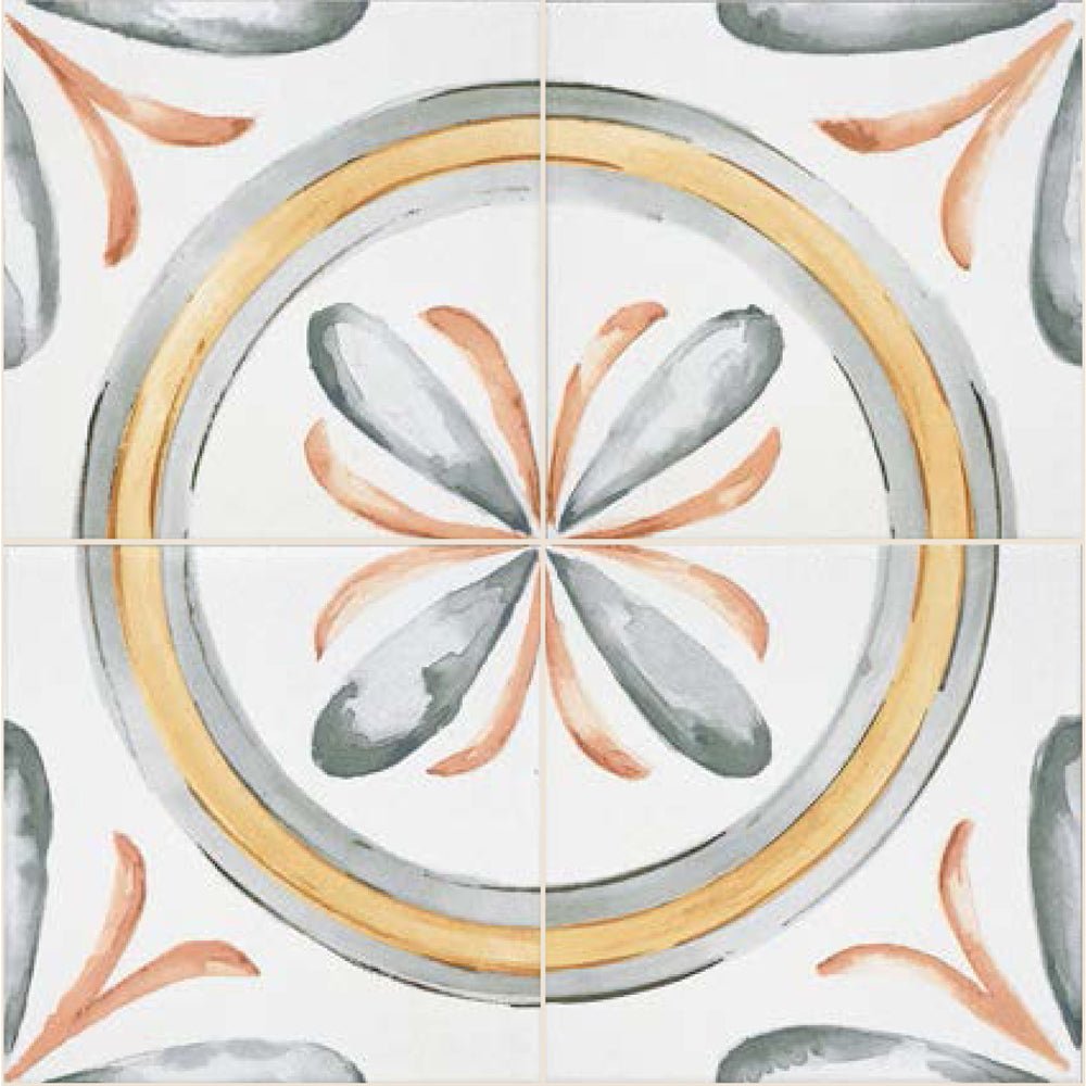 Topcu - Saint Germain 6 in. x 6 in. Glazed Porcelain Tile  - Rivette Chaud