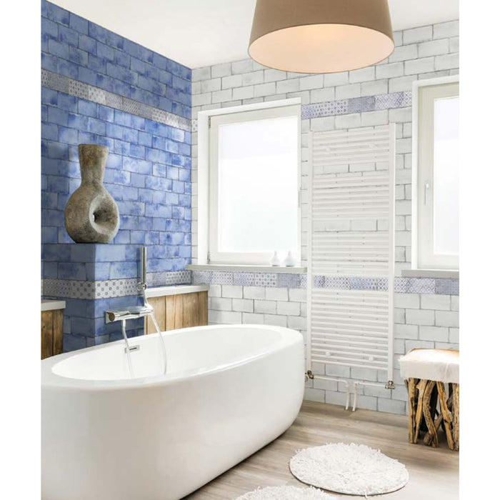 Topcu - Vita Decorative Wall Tile 4 in. x 8 in. - Bianco Installed