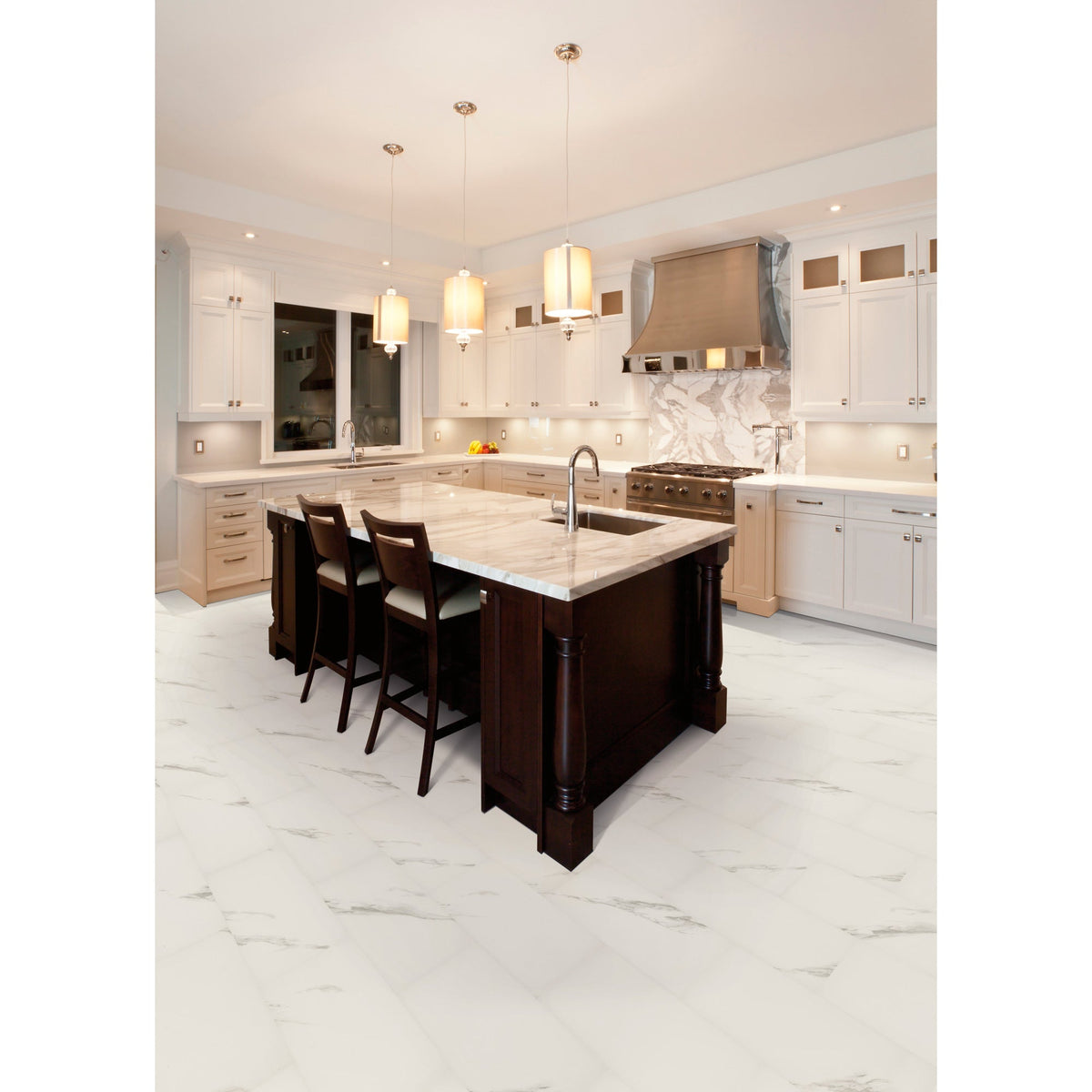 TRUCOR by Dixie Home - TRUCOR Tile 12&quot; x 24&quot; - Carrara Clay Installed