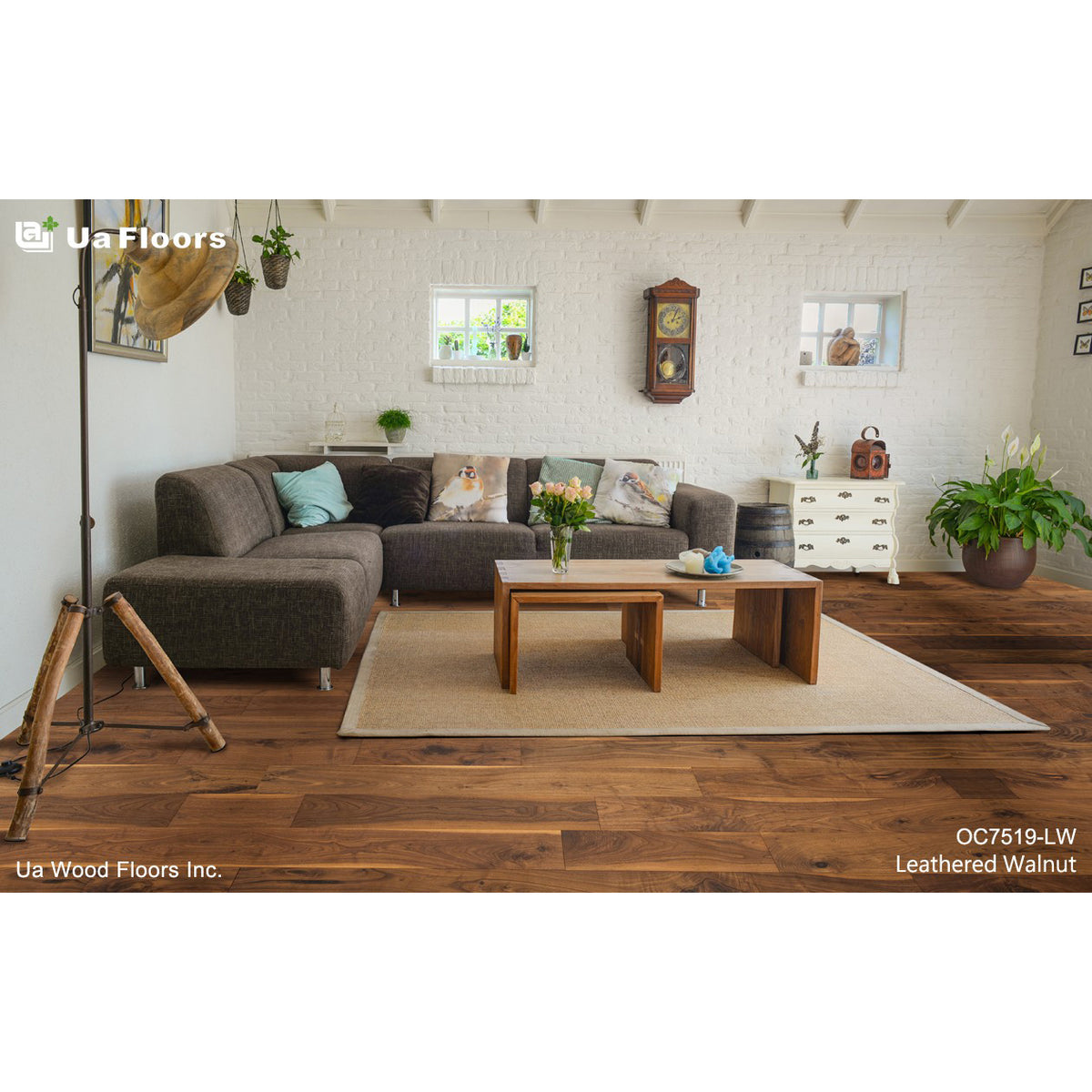 Ua Floors - Olde Charleston Traditional - Leathered Walnut Room Scene
