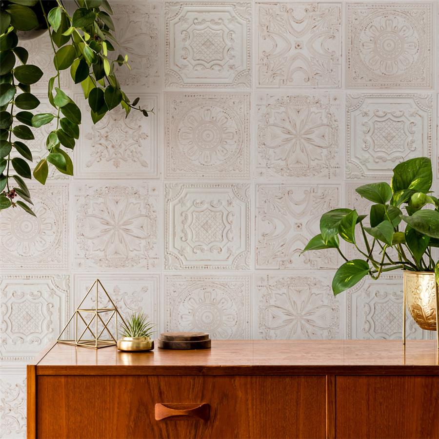 SomerTile - Fitz 8&quot; x 8&quot; Ceramic Wall Tile - White Room Scene