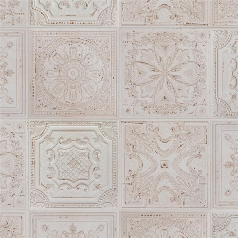 SomerTile - Fitz 8&quot; x 8&quot; Ceramic Wall Tile - White Variation