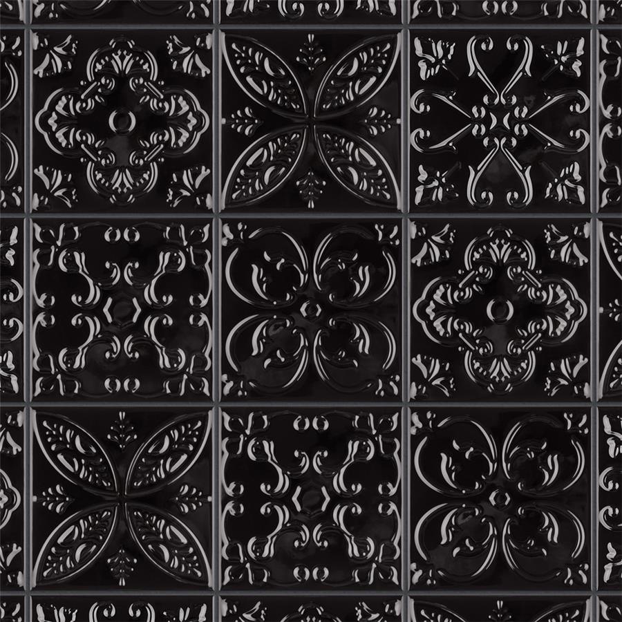 SomerTile - Trend 8 in. x 8 in. Ceramic Wall Tile - Black Variation