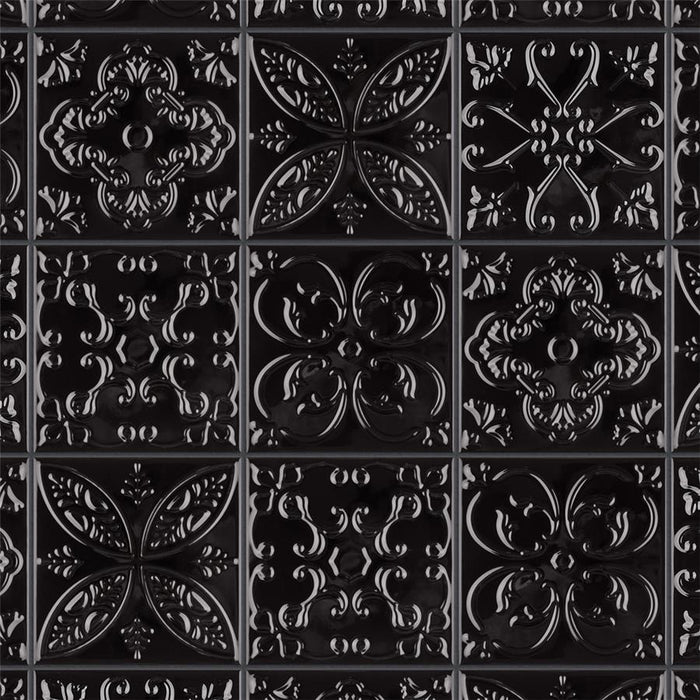 SomerTile - Trend 8 in. x 8 in. Ceramic Wall Tile - Black Variation