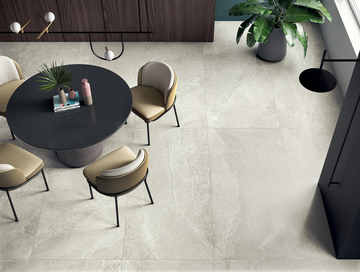 Tesoro - Advance Series - 12 in. x 24 in. Rectified Matte Porcelain Tile - Chalk