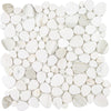 See Tesoro - Ocean Stones Collection - Sliced Pebble Mosaic - Calacatta Gold Italian White