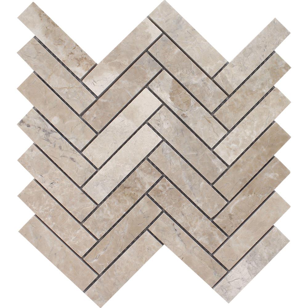 Tesoro - Cashmere Beige Collection - Stone Herringbone Mosaic