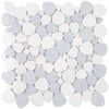 See Tesoro - Ocean Stones Collection - Sliced Pebble Mosaic - Italian Blue Celeste
