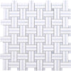 See Tesoro - Sliced Basketweave Series - Stone Mosaic - Blu Celeste Thassos White