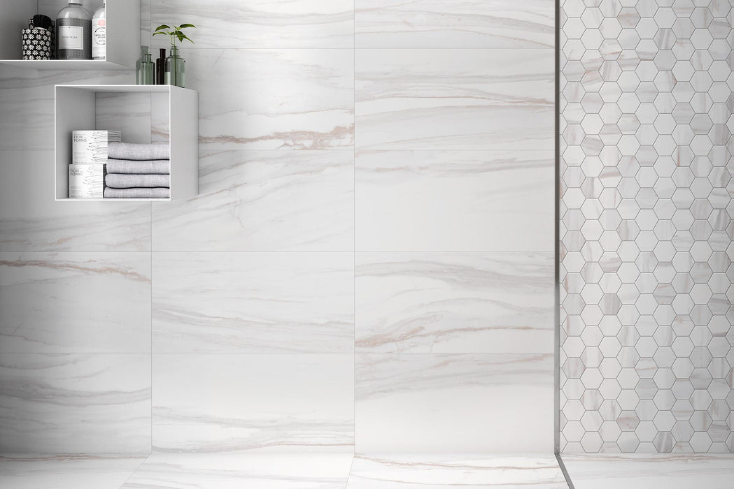 Tesoro - Majestic Series - 13 in. x 26 in. Rectified Matte Porcelain Tile - Gris Room Scene