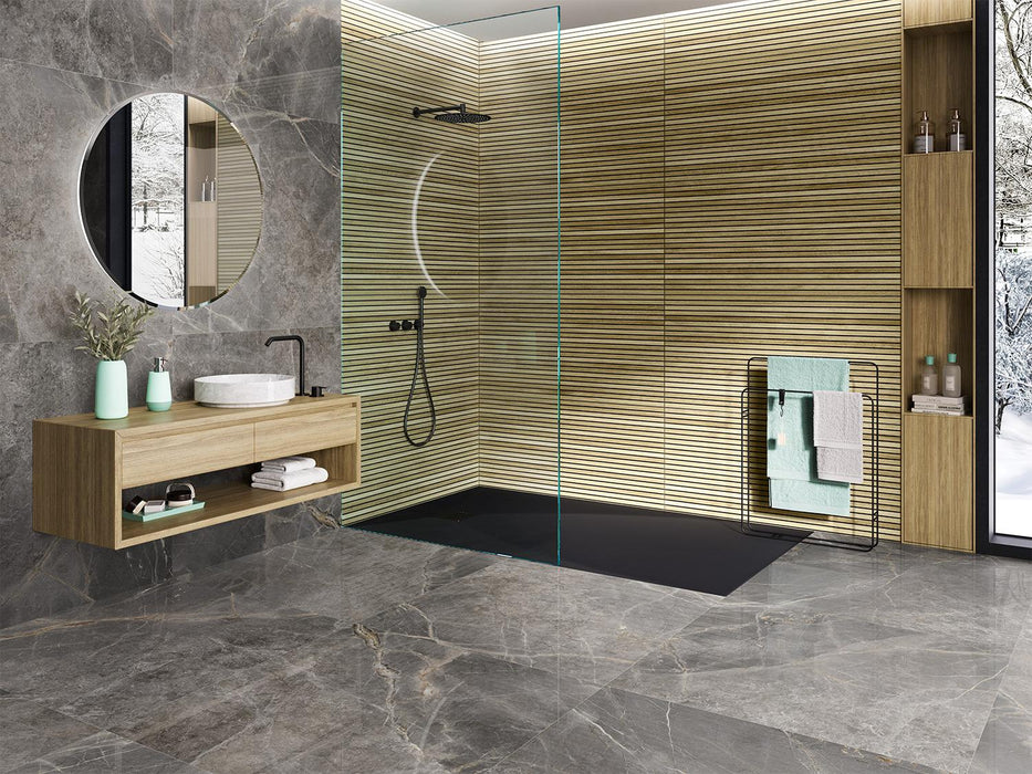 Tesoro - Finlandia Collection 24" x 48" Rectified Porcelain Tile - Acacia wall installation