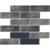 See Tesoro - Subway Series - Glass Multilinear Mosaic - Urban Dark Grey