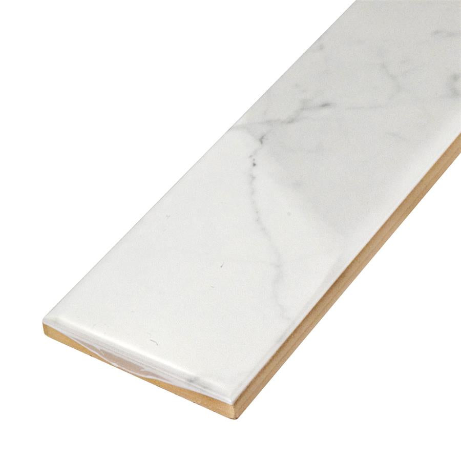 SomerTile - Classico Carrara - 3&quot; x 12&quot; Ceramic Tile - Glossy Close View