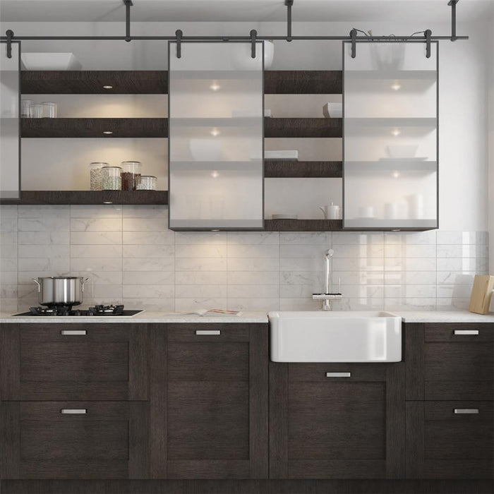 SomerTile - Classico Carrara - 3" x 12" Ceramic Tile - Glossy Kitchen  Install